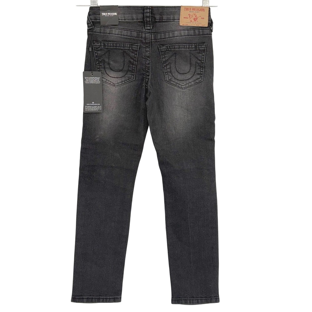 True Religion Geno‎ Relaxed Slim Moto Jeans Boys Sz 5 Grey Wash Ribbed Denim NWT - Picture 4 of 10